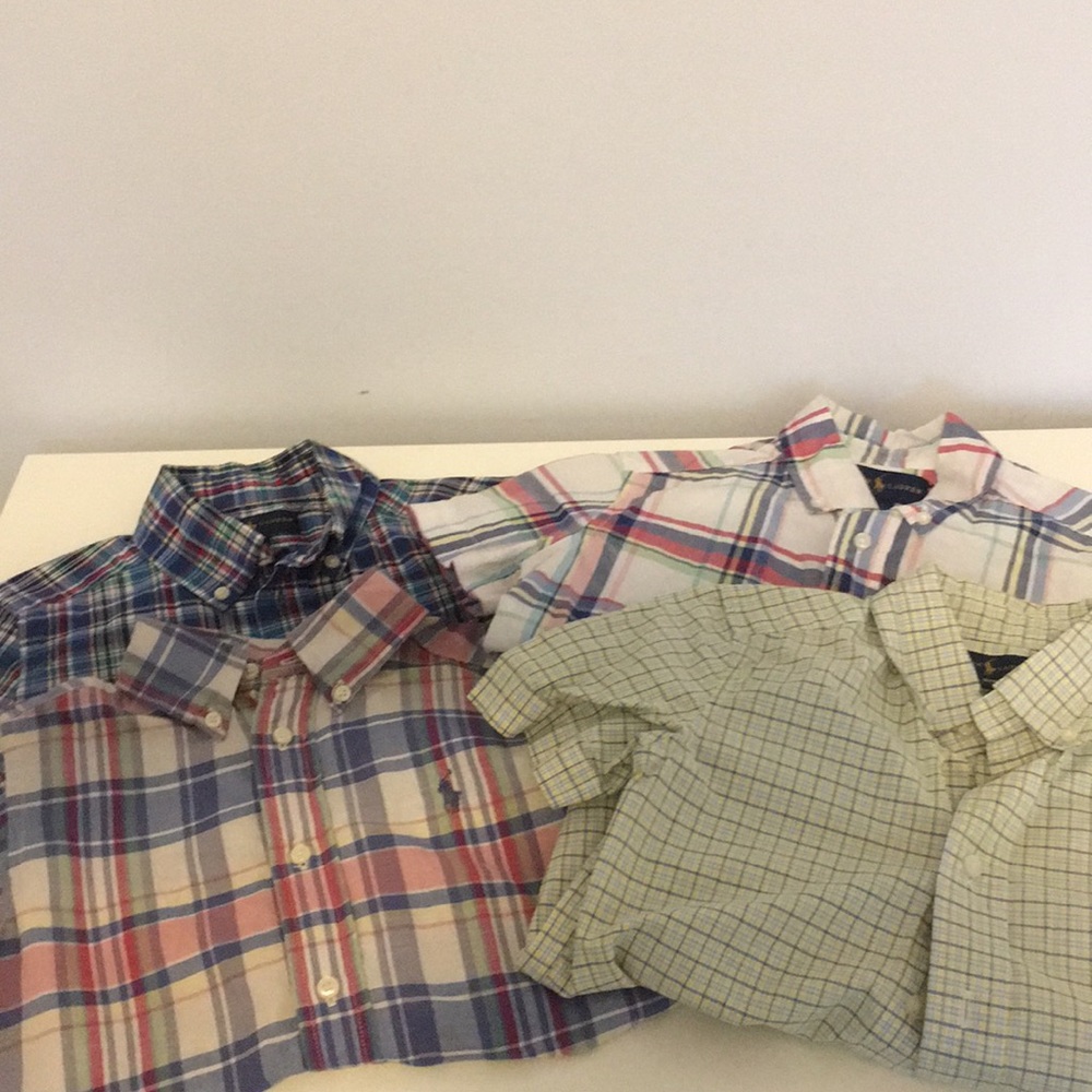 4 Boy Ralph Lauren Polo button down shirts.